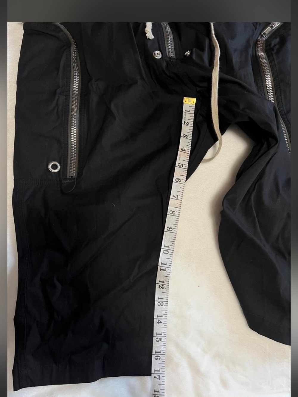 Rick Owens Black Cargo Pants with Exposed Zippers - Picture 6 of 7